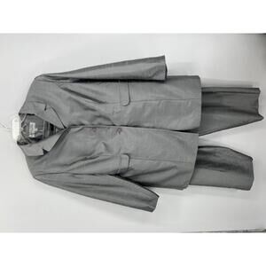 Gray Two-Piece Suit Plus Size 20W Satin Finish Larry Levine